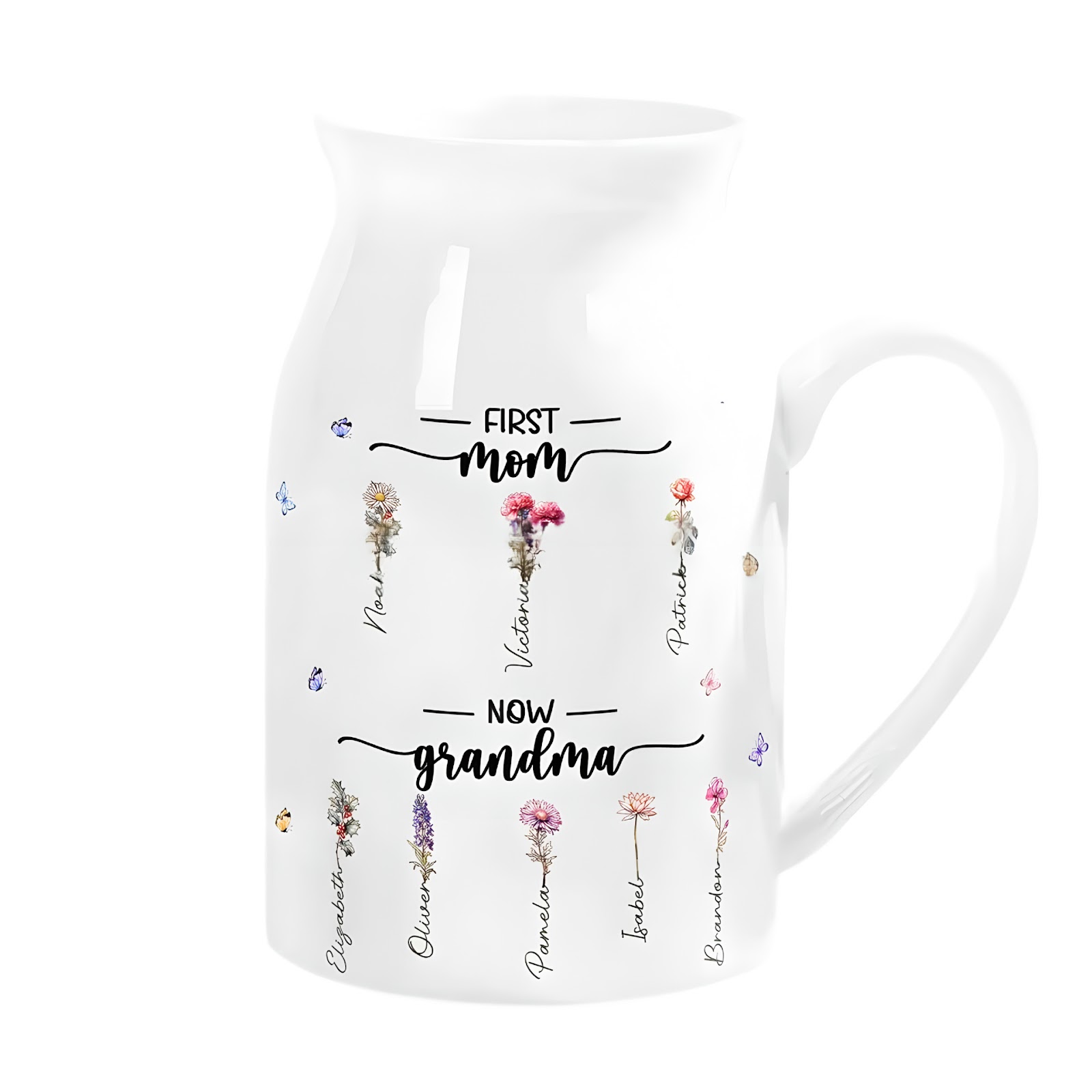 Ceramic mug with floral pattern, 300–450 ml