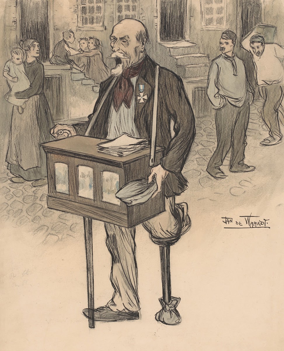 Oud generaal als straatmuzikant 1895   1899