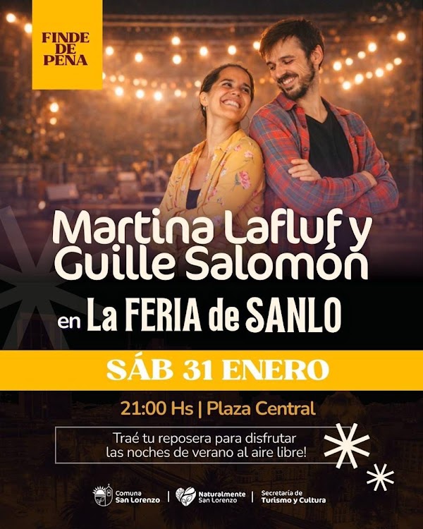 Martina Lafluf y Guille Salomón en La FERIA de SANLO