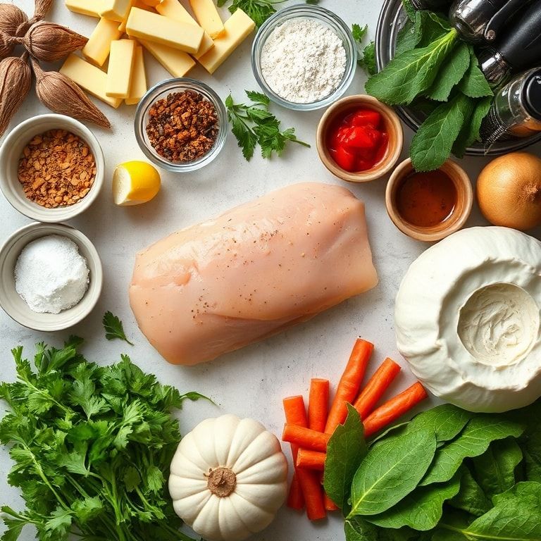 Ingredients for Easy Crustless Chicken Pot Pie Recipe for Cozy Dinners – Quick & Comforting