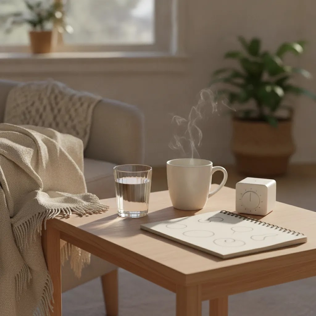 How to reduce anxiety with low-effort regulation tools like water, rest, and quiet grounding