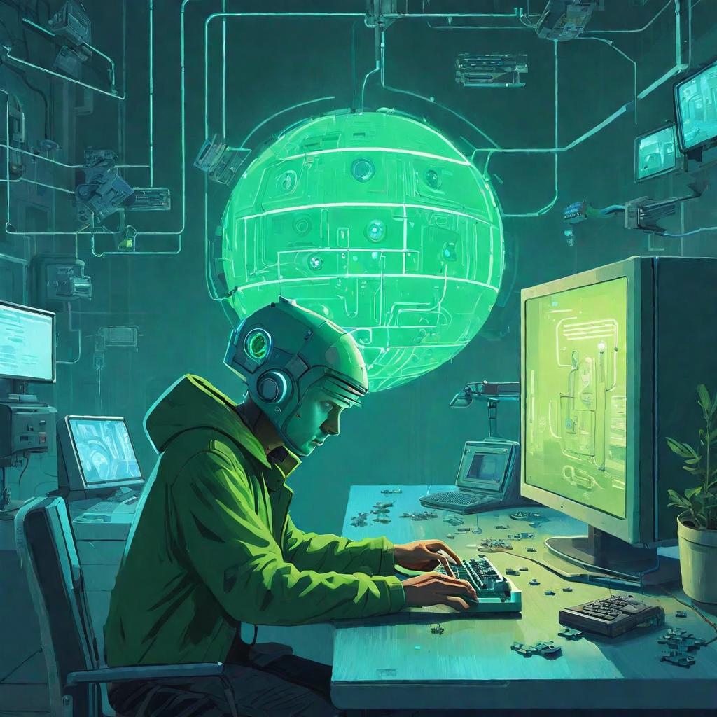 Man automating tasks on computer