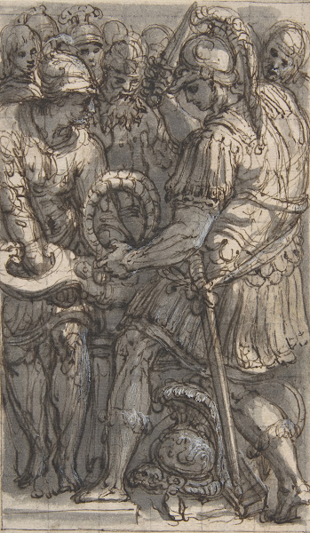 Alexander Cutting the Gordian Knot Study for a Fresco in the Castel SantAngelo R