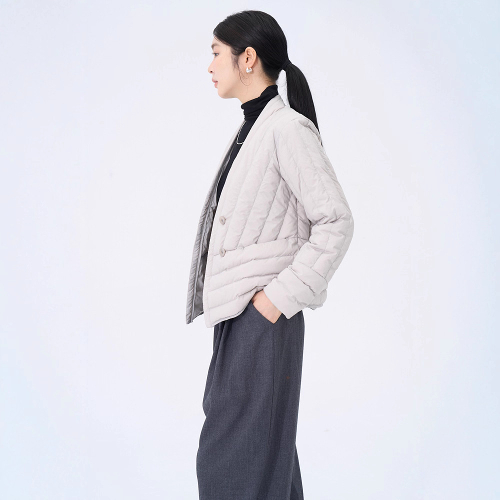 Lightweight V-Neck Down Jacket for Women