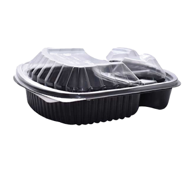 PET Tray 3 Compartments L: 25 cm W: 21.5 cm H: 3.6 cm