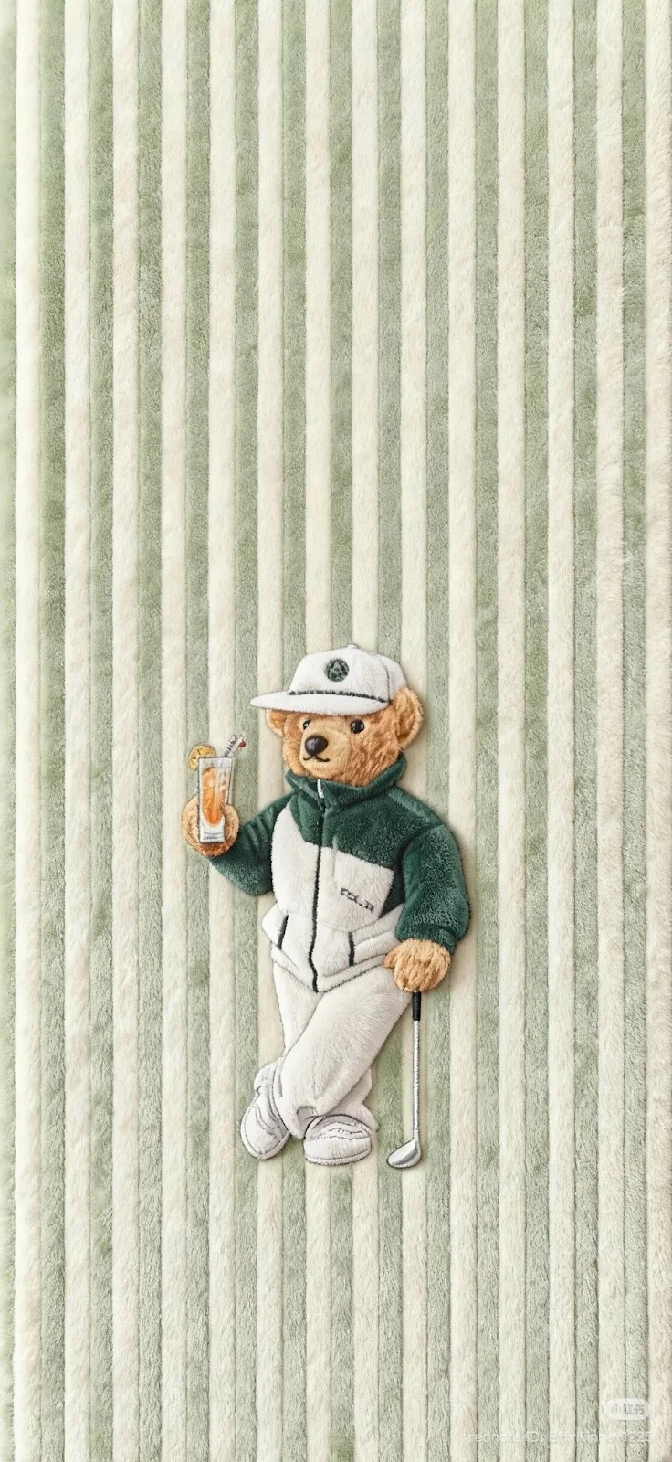 Polo Bear Golfing Wallpaper - Minimalist Illustration iPhone Wallpaper (993x2160)
