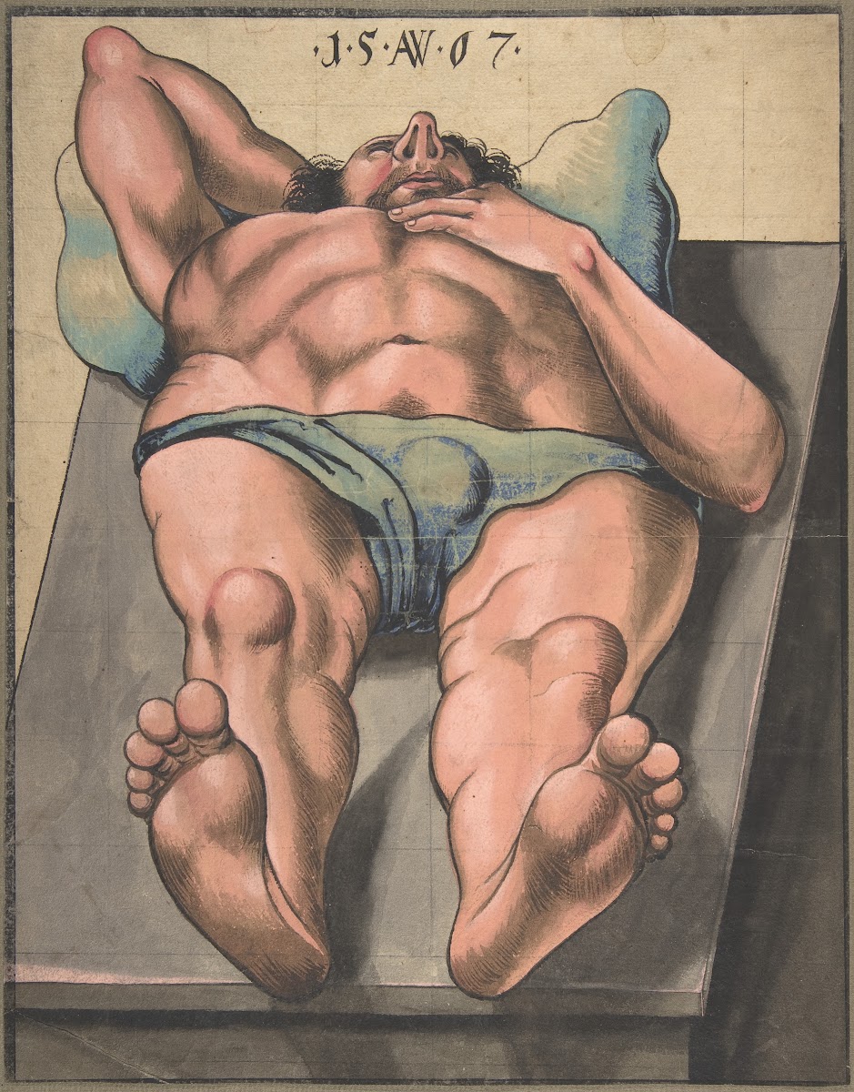 Male Nude Lying on a Table 1567