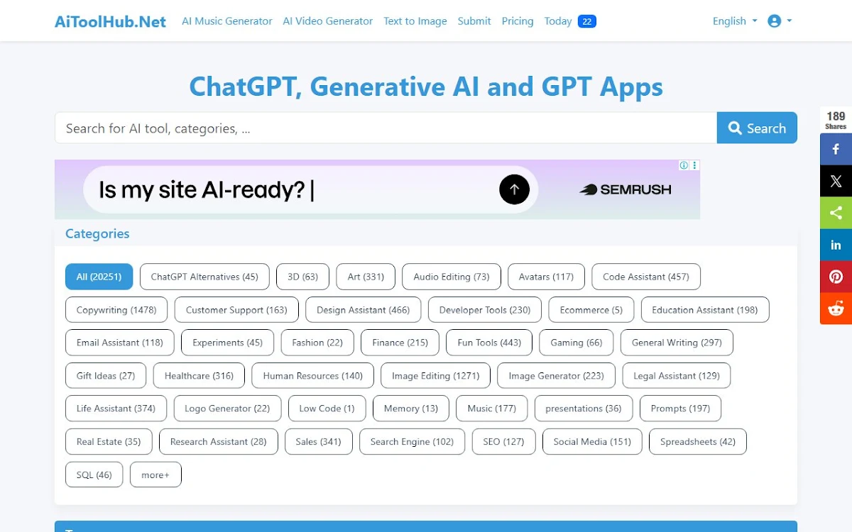 Captura de AI Tools Hub