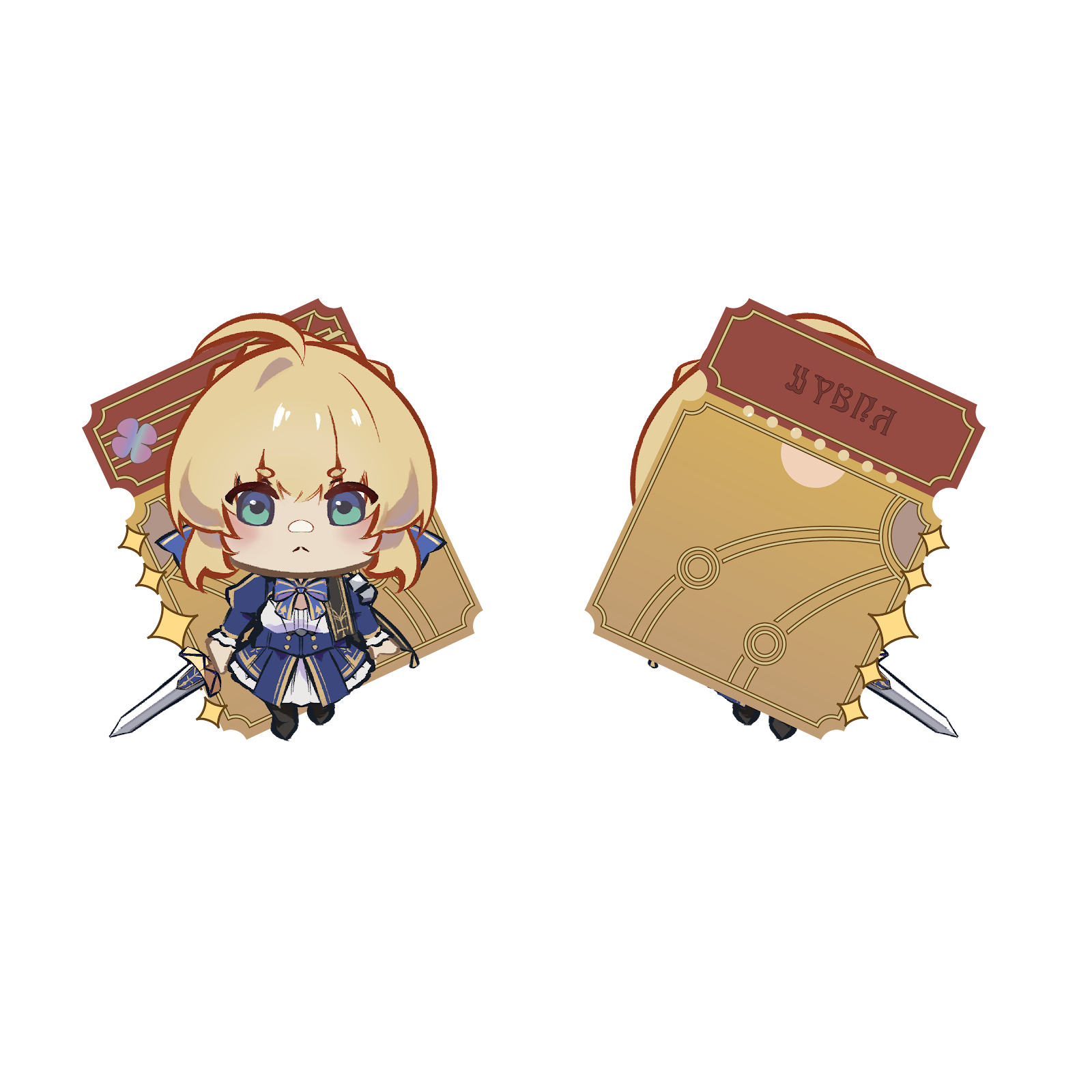 Fate Collab Honkai Star Rail Ticket Keychain Saber by Karbiter ( niton )