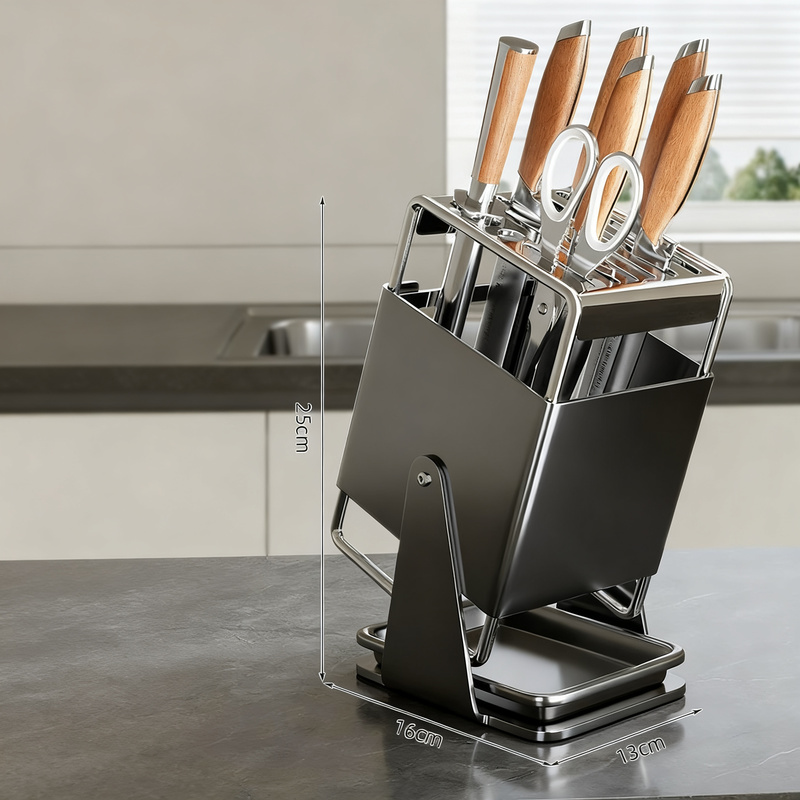 Multifunctional Knife Holder Set Made of Stainless Steel