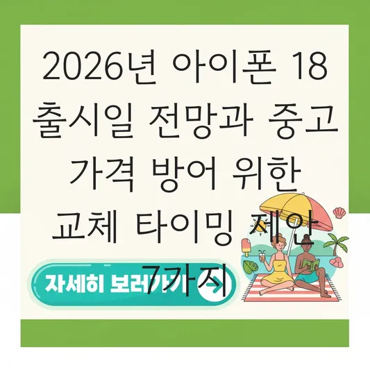 아이폰 18 출시일 전망 및 기존 모델 중고 가격 방어 위한 교체 타이밍 제안 대표 이미지
