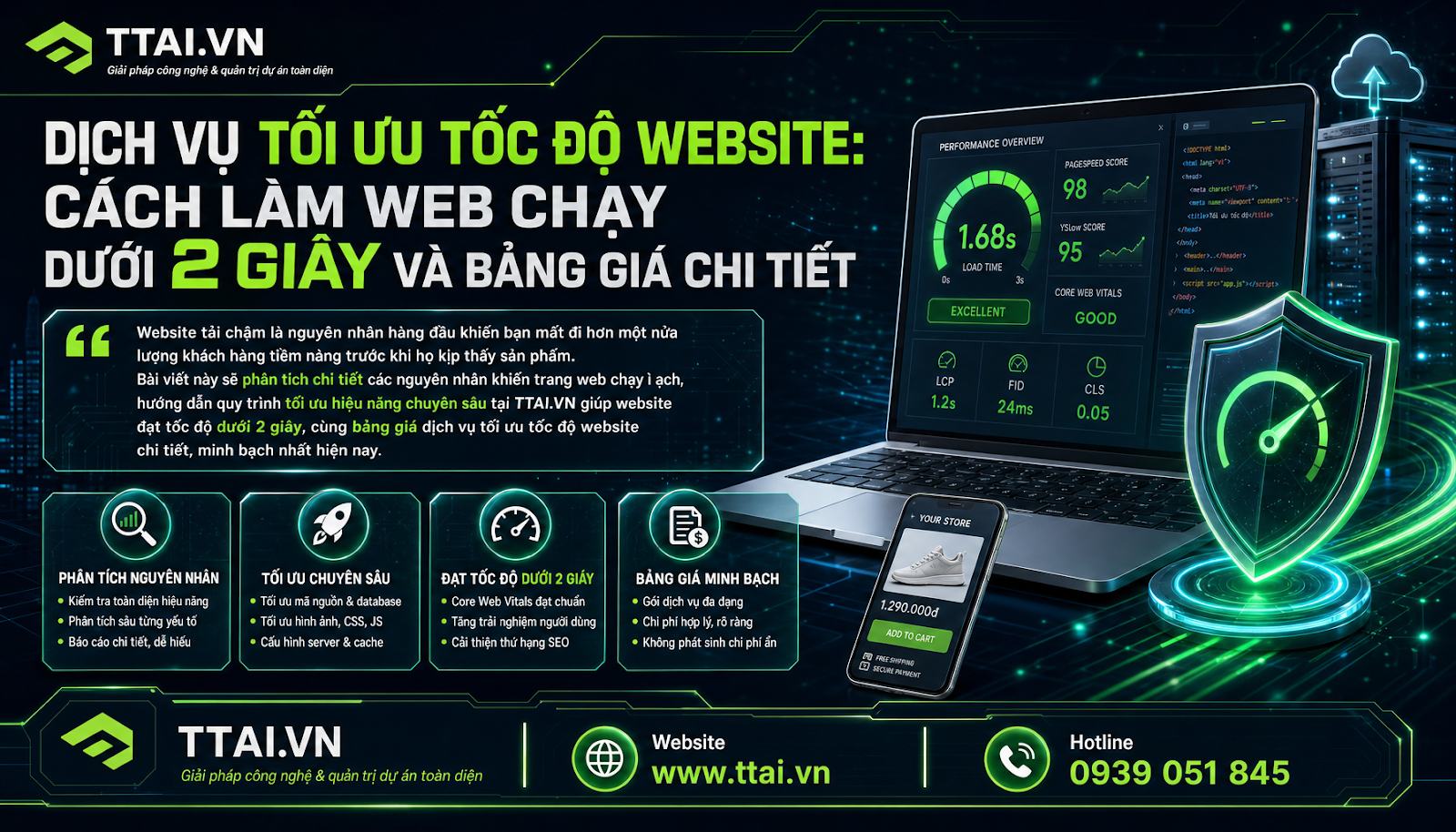 Dịch Vụ Tối Ưu Tốc Độ Website: Cách Làm Web Chạy Dưới 2 Giây Và Bảng Giá Chi Tiết