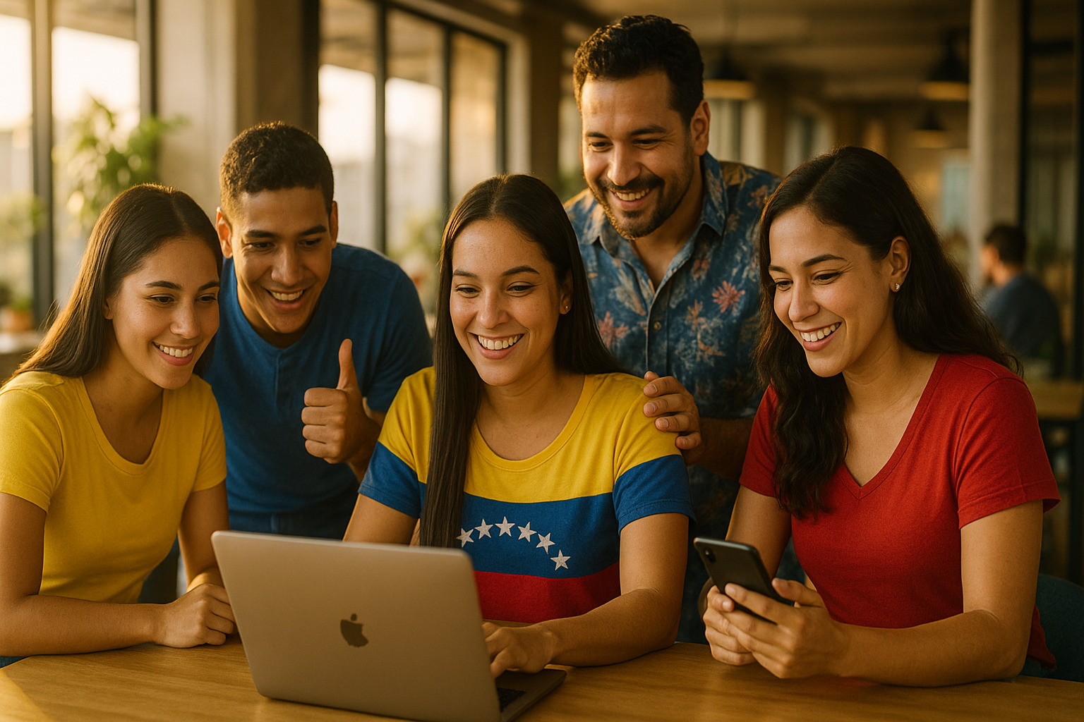 Venezolanos en la diáspora colaborando para referir empleos