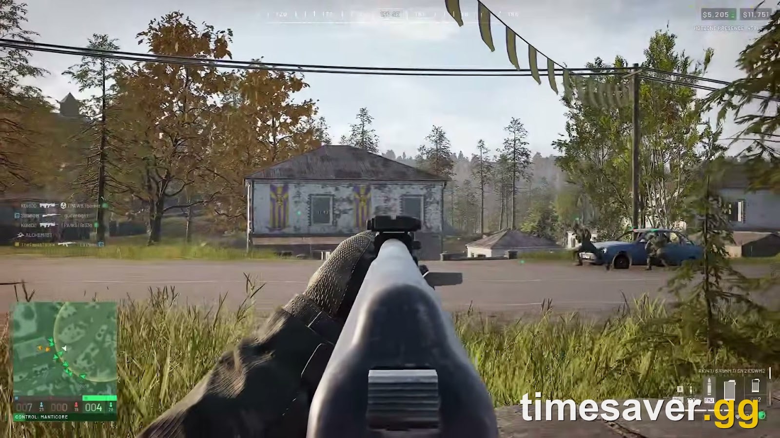 WARDOGS infantry firefight beside a vehicle mid-match — every loadout here was re-bought with Cash