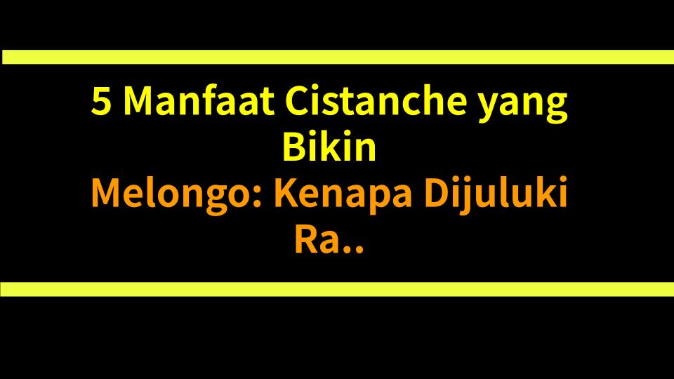 5 Manfaat Cistanche yang Bikin Melongo: Kenapa Dijuluki Ramuan Keabadian