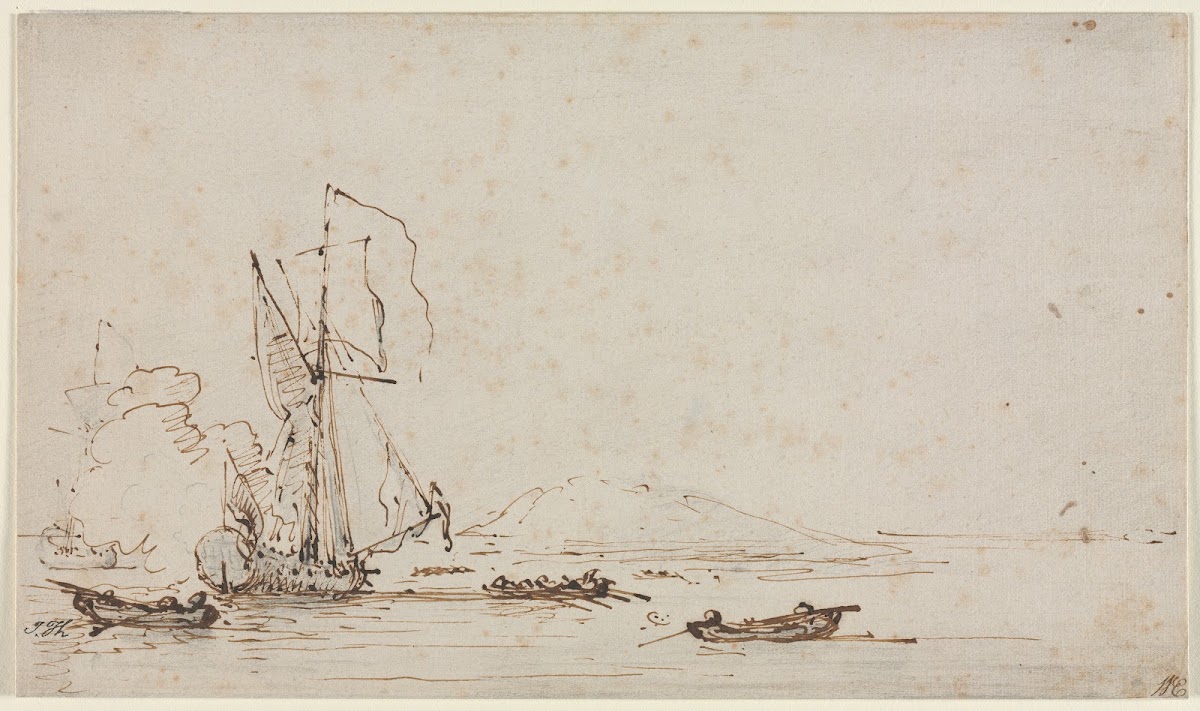Yacht Receiving Salute c 1700