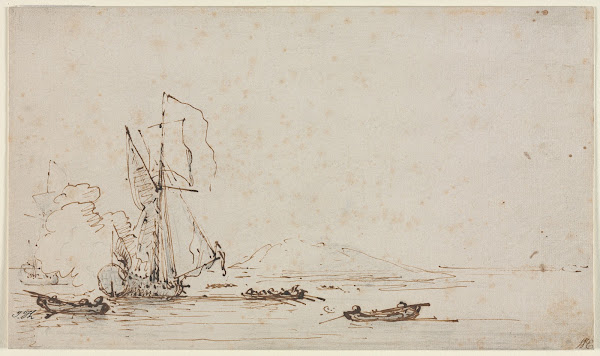 Yacht Receiving Salute c 1700