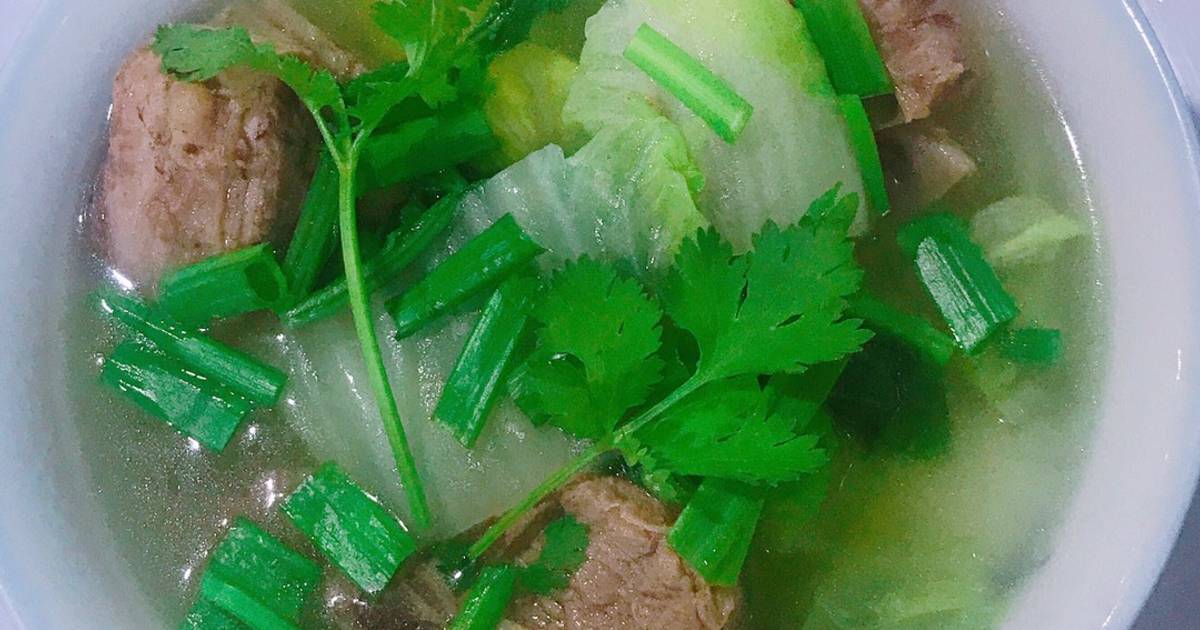 Canh sườn non nấu cải👨‍🍳