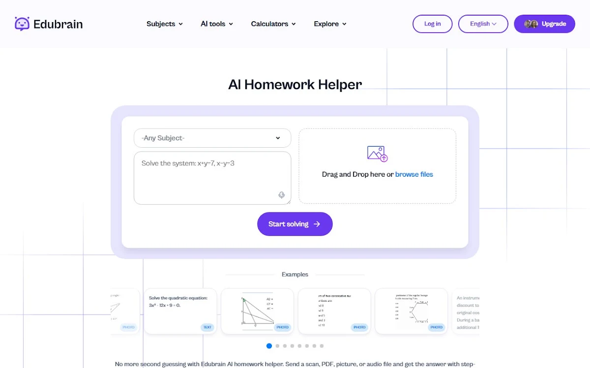 Captura de Edubrain AI Homework Helper