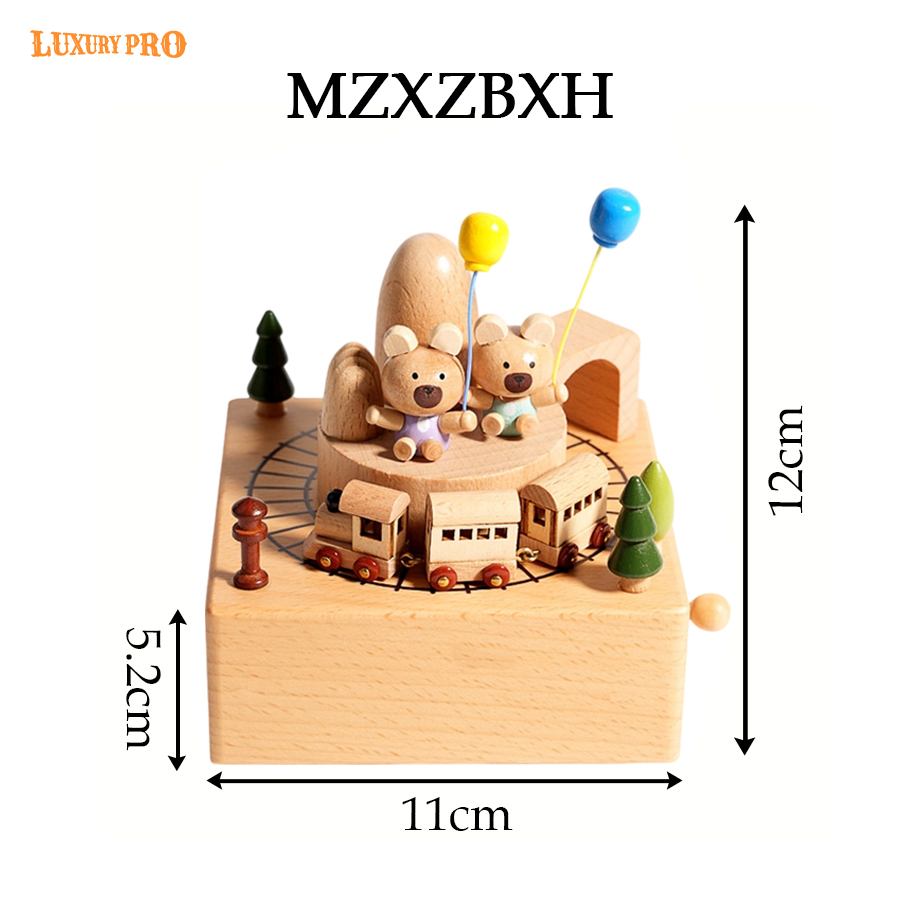Wooden Rotating Music Box