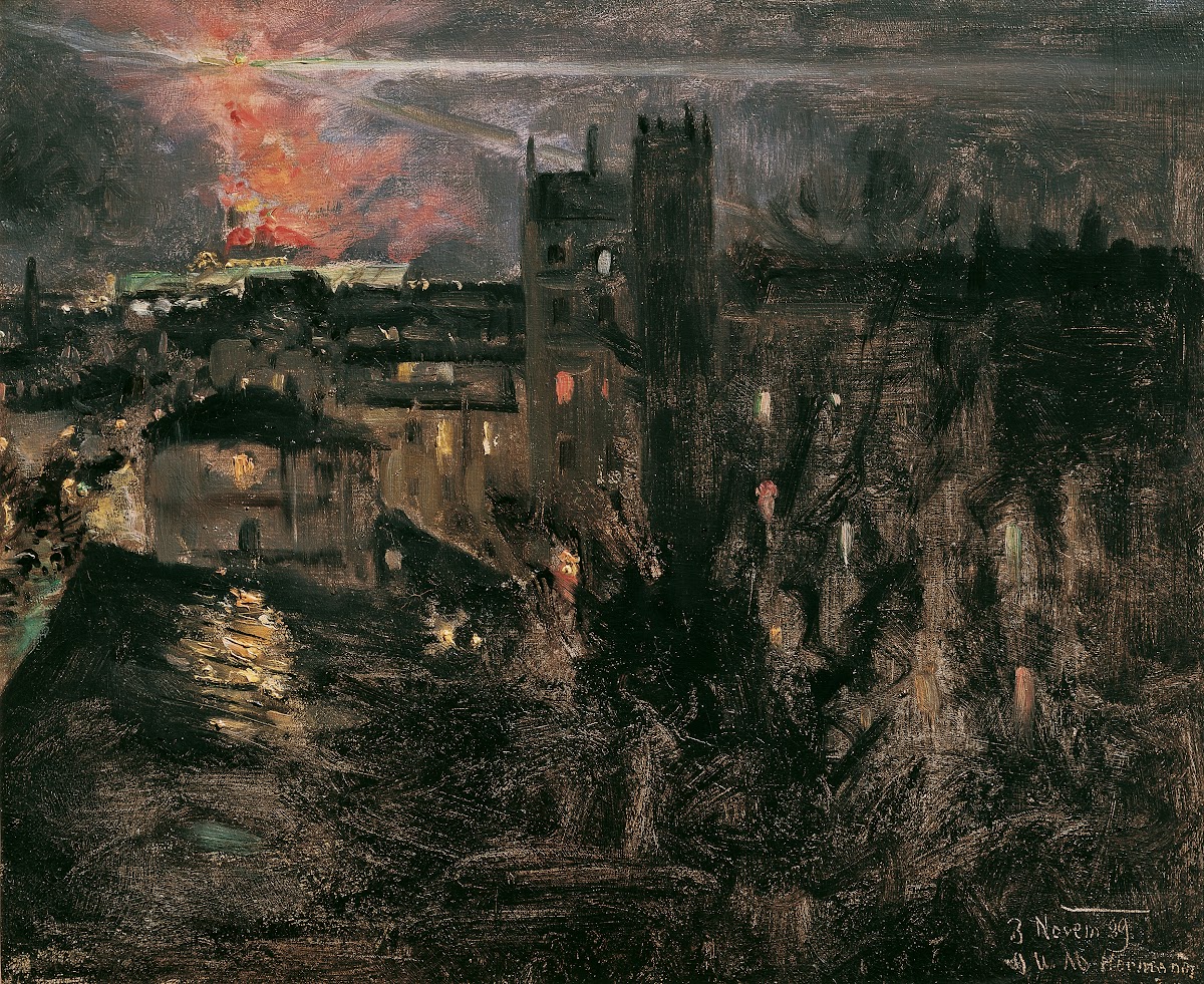 Paris Bei Nacht Mit Eiffelturm 1889