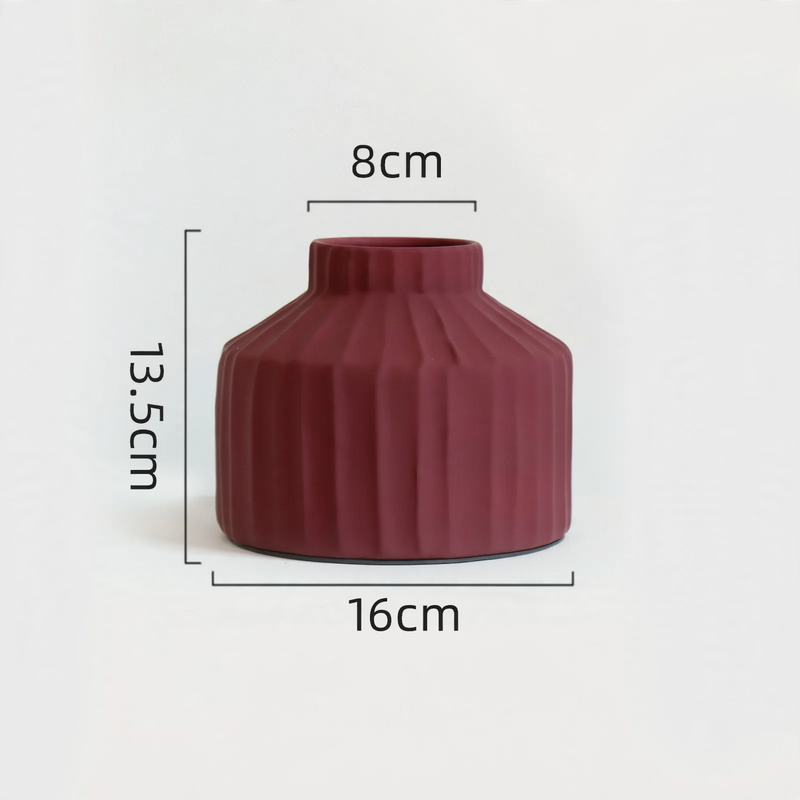 Geometric Ceramic Vase in Nordic Style