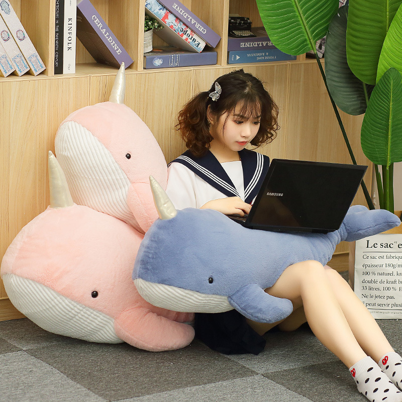 Plush whale and shark pillow, different sizes