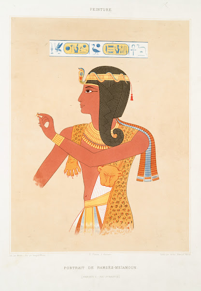 Peinture portrait de Ramsès Meïamoun Ramsès II  XIXe dynastie 1878