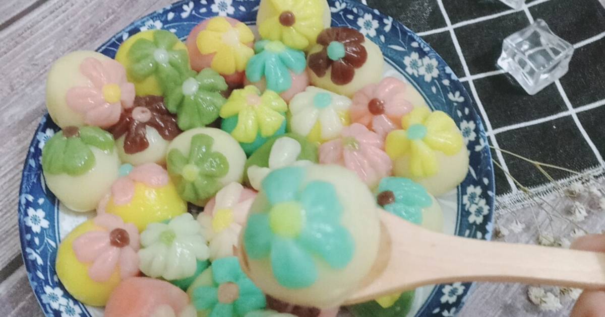 Bánh trôi nước hình hoa 🌼🌺🌸🌹bằng bột nếp+ khoai lang