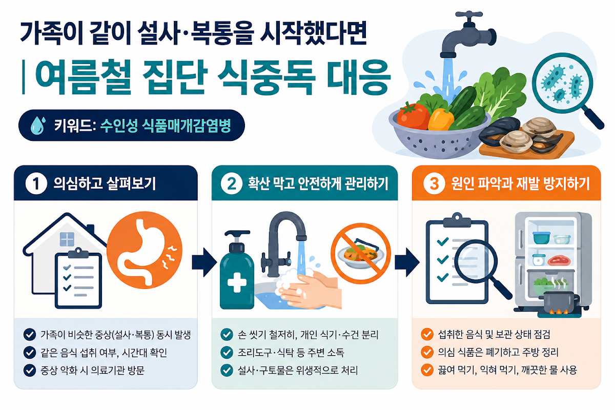 수인성 식품매개감염병 상태별 차이 비교