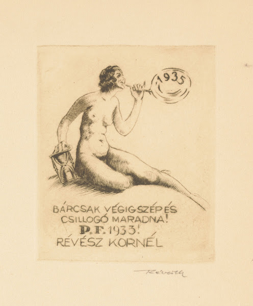 New Years greeting from Kornél Révész 1934
