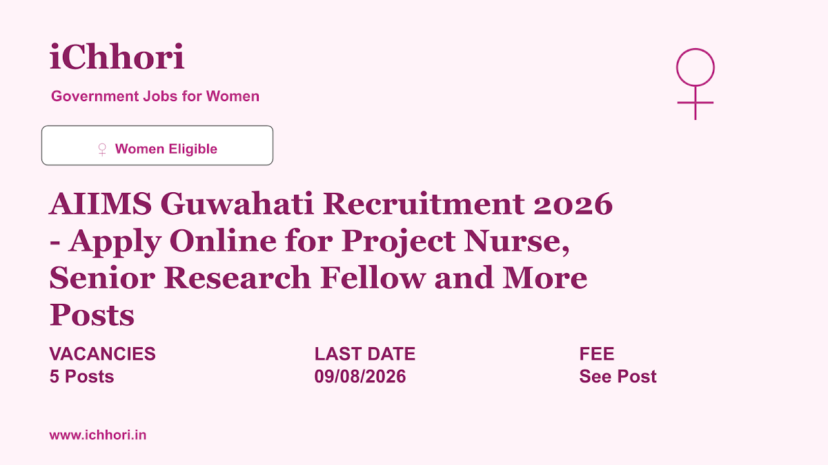 AIIMS Guwahati Recruitment 2026 - Apply Online for Project Nurse, Senior Research Fellow and More Posts - iChhori
