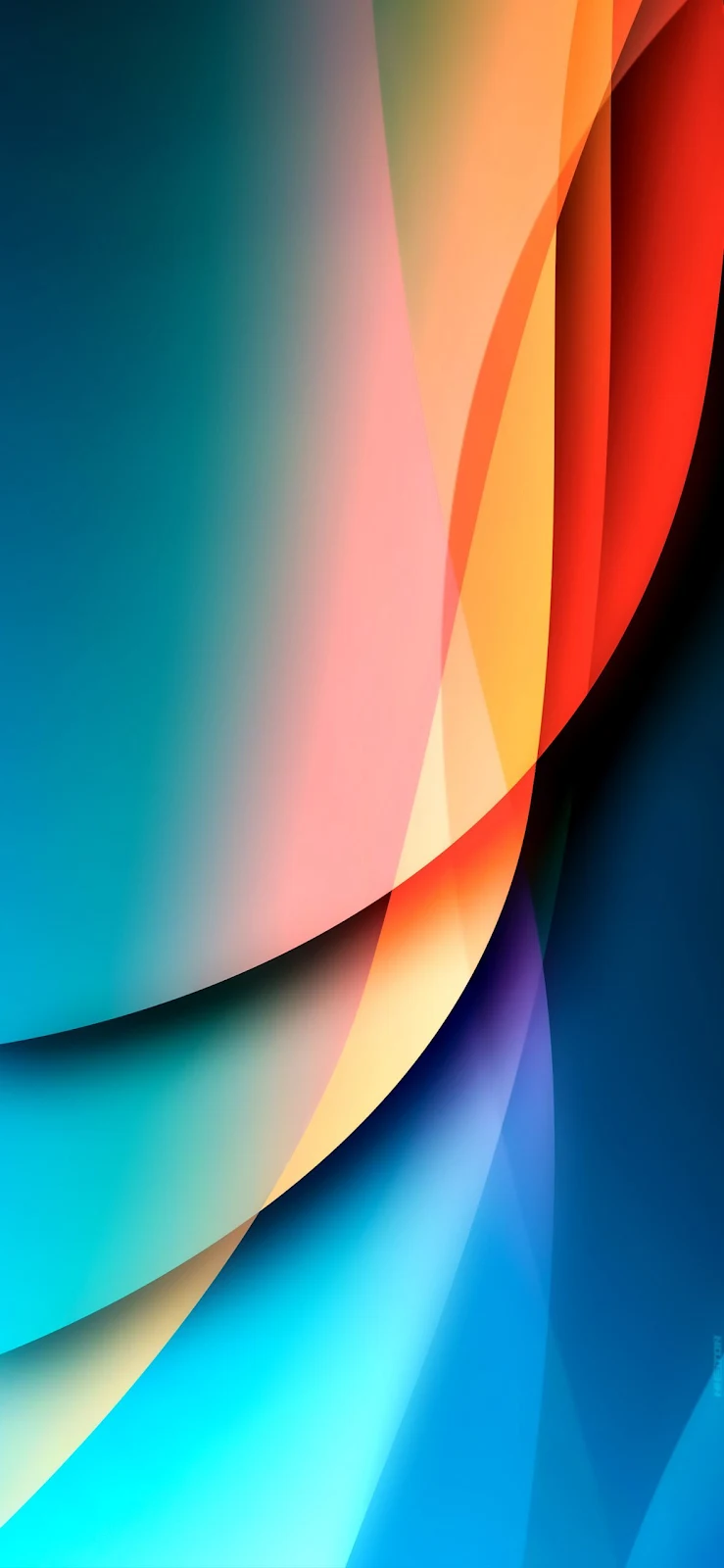 Vibrant Abstract Gradient Waves - Digital Abstract Art Full HD iPhone Wallpaper (1182x2560)