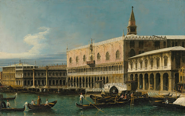 Venice A View Of The Molo Looking West With The Palazzo Ducale And South Side Of