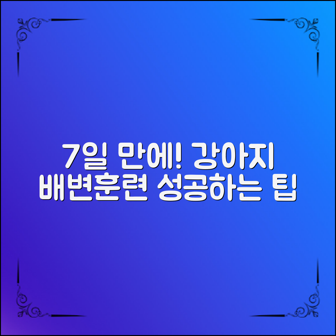 강아지배변훈련방법: 7일 만에 성공하는 팁!