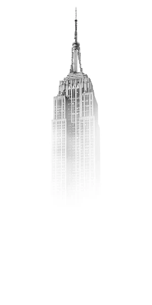 Empire State Building, New York City, White Background, Gradient, Architecture 5K Wallpaper Background
