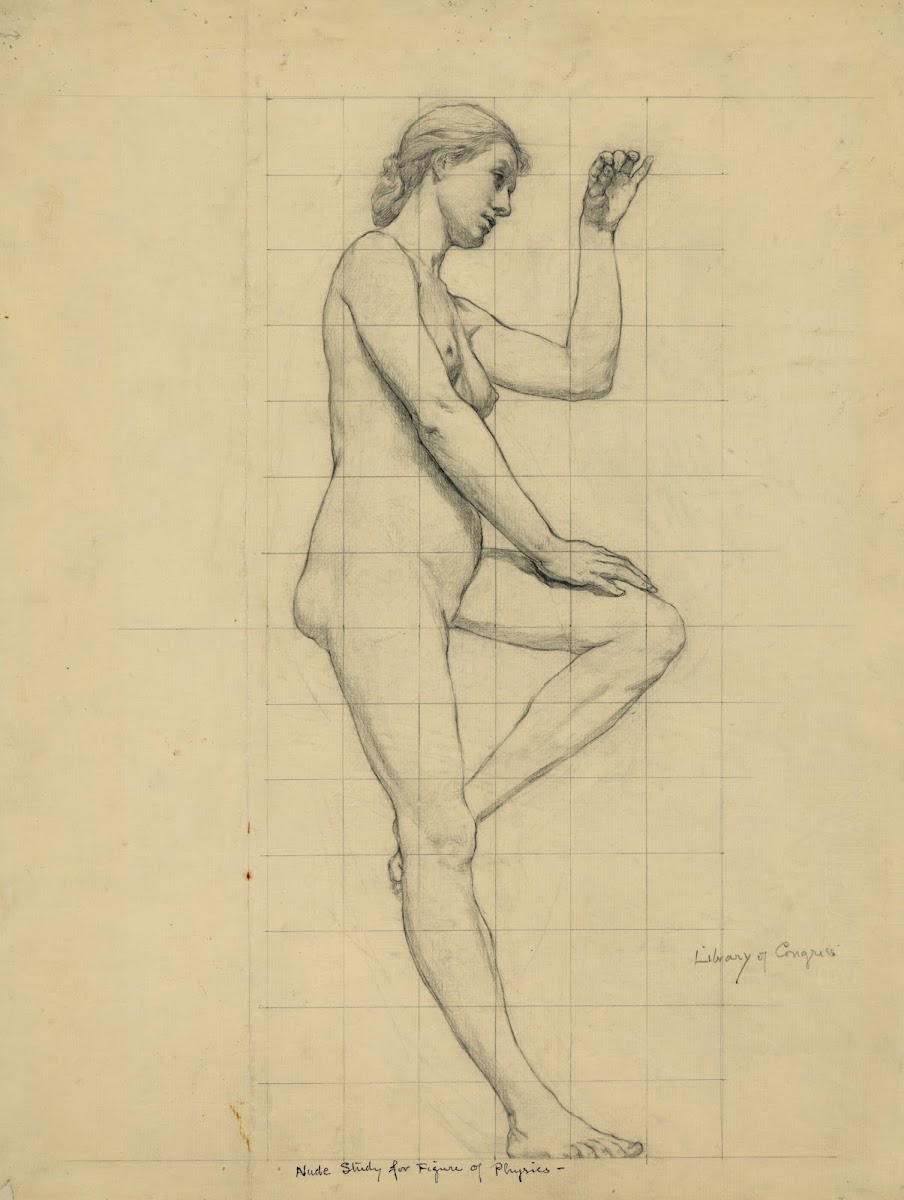 Nude study for figure of Physics 1896