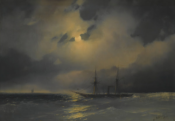 Shipping In Moonlight 1853