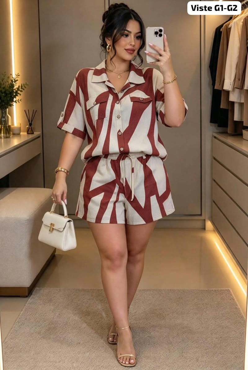Conjunto camisa y short estampado