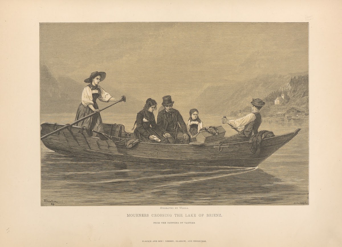 B Vautier  Mourners Crossing the Lake of Brienz 1881