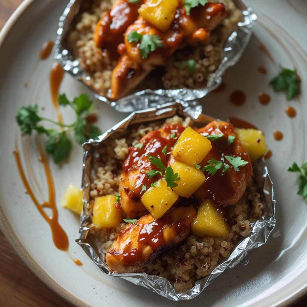 Final Caribbean Pineapple Jerk Chicken Protein Foil Packets with Coconut-Lime Quinoa