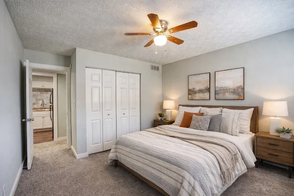 Staged two-bedroom interior at The Langston