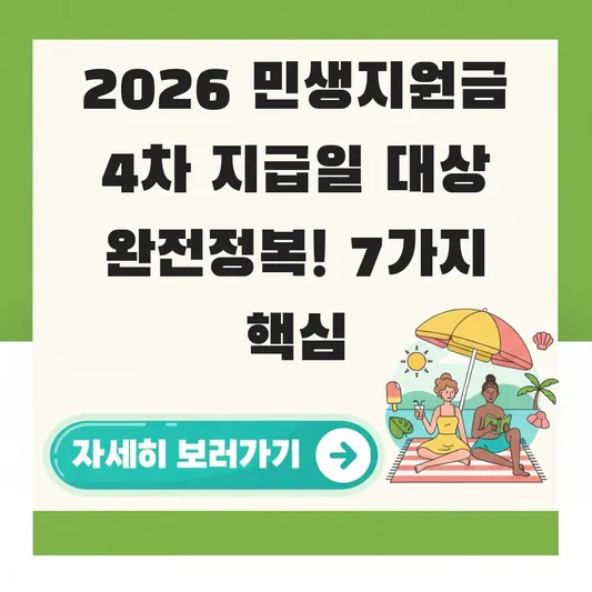 2026 민생지원금 4차 지급일 대상