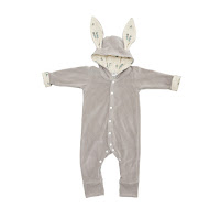 Romper Twins Rabbit velor 62s light gray