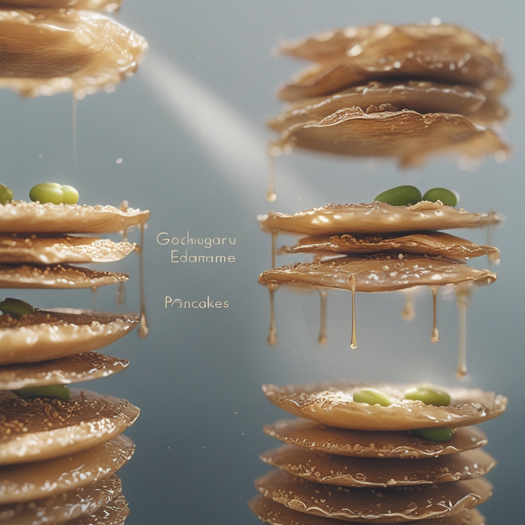 Korean Gochugaru Edamame & Quinoa Protein Pancakes with Sesame-Ginger Drizzle