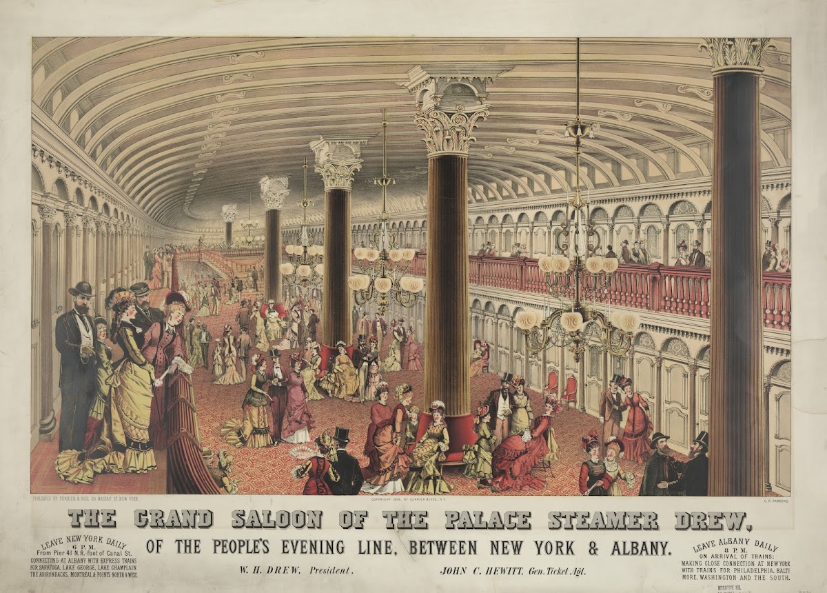 The grand saloon of the palace steamer Drew 1878