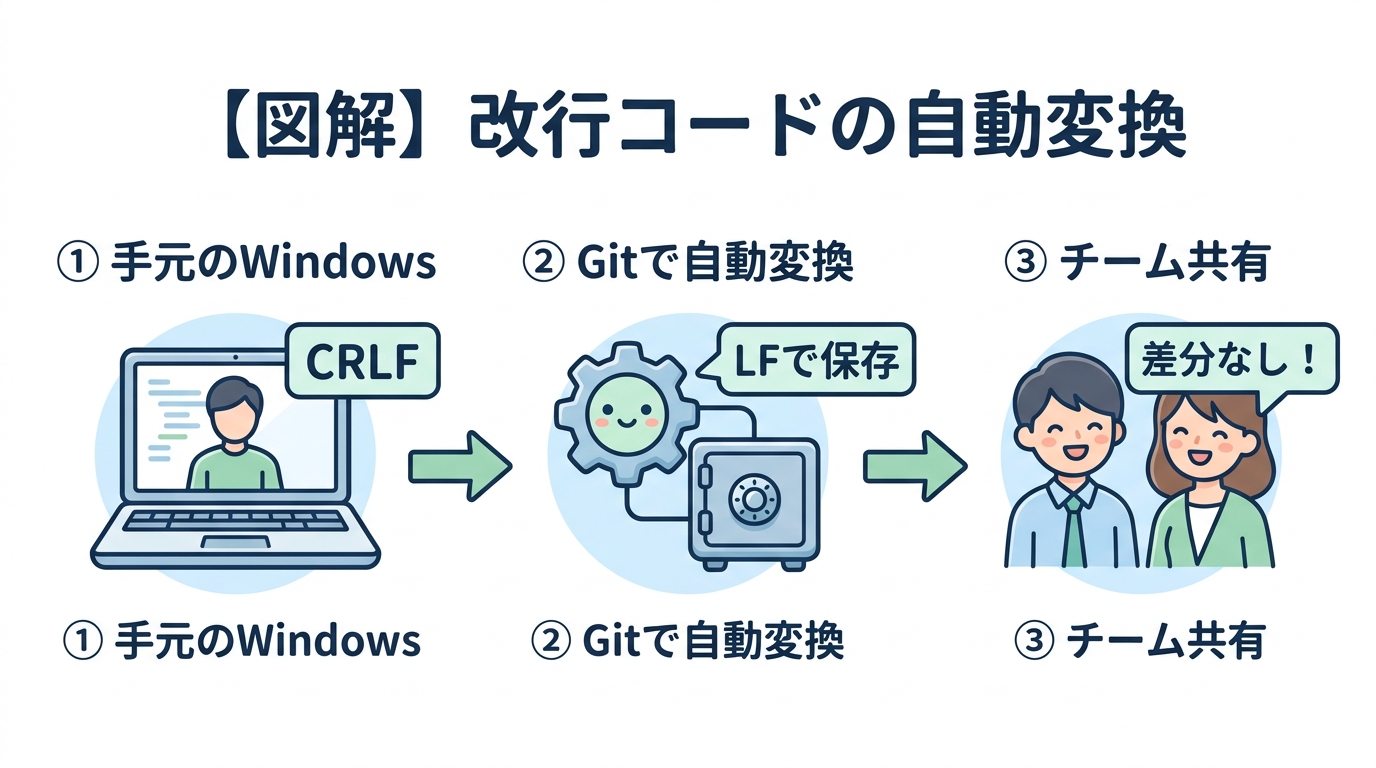 改行コード問題とautocrlf