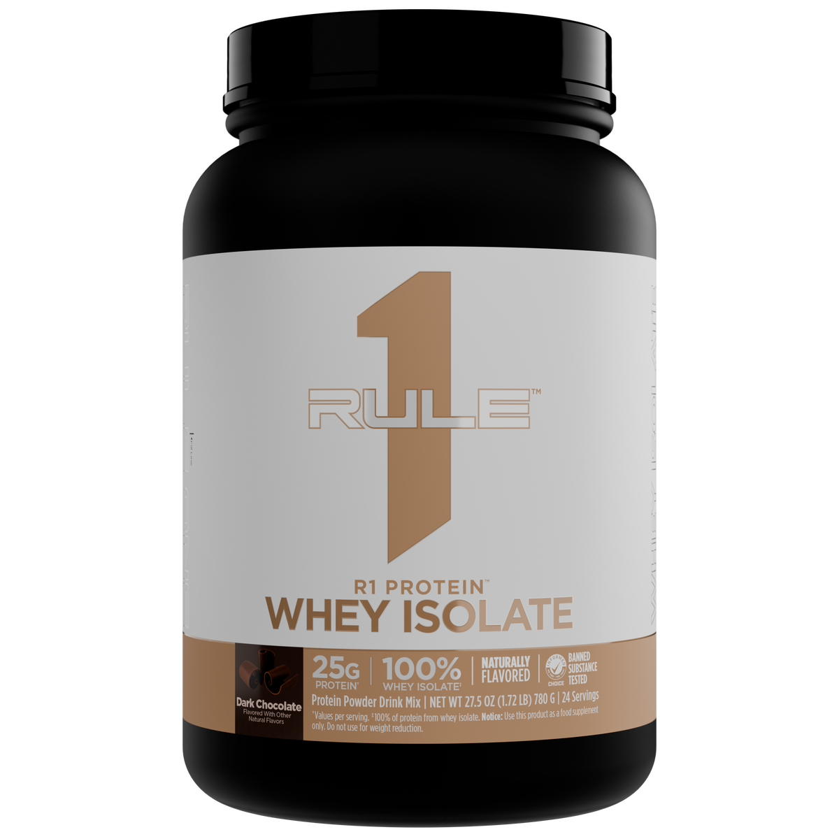 Naturally Flavored R1 Protein Whey Isolate — Dark Chocolate, 1.5 lb