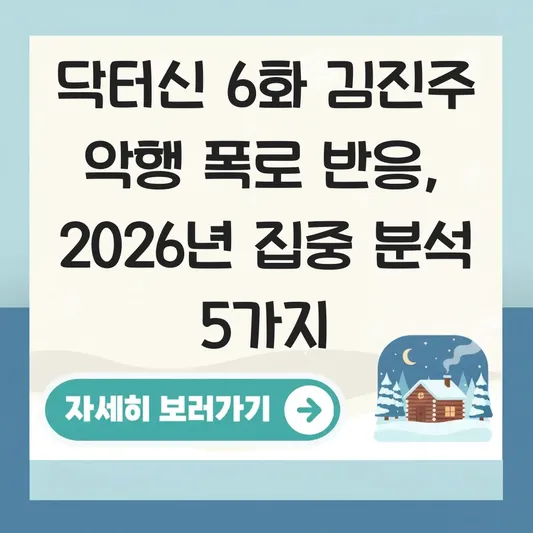 닥터신 6화 김진주 악행 폭로 반응