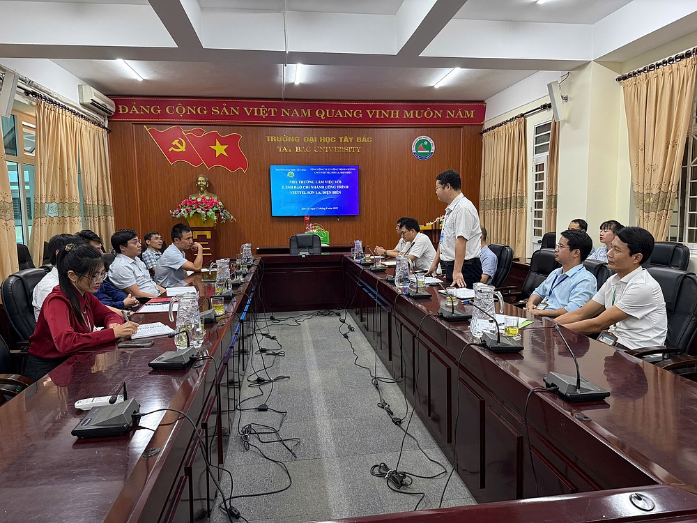 Trường Đại học Tây Bắc làm việc với Lãnh đạo chi nhánh công trình Viettel Sơn La, Điện Biên